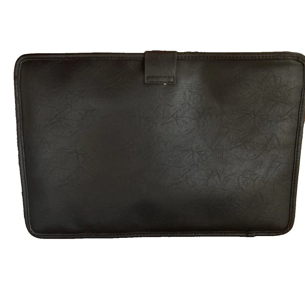 BEIS Black Vegan Leather Laptop Sleeve Padded Slim Case w/Pockets Travel Work